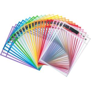 imageMr Pen Dry Erase Pocket Sleeves 6 Pack 10quotx14quot Ocean Breeze Color Theme Dry Erase Pockets Reusable Sleeves Job Ticket Holders with Marker Holder ampamp Metal EyeletBright  Pastel Colors