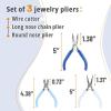 imageMr Pen Jewelry Pliers Set 3 Pack Candy Colors Rubber Handle ampamp Ergonomic Design Mini Pliers for Jewelry Making Tools Small Wire Cutters for CraftingShades of Blue