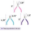 imageMr Pen Jewelry Pliers Set 3 Pack Candy Colors Rubber Handle ampamp Ergonomic Design Mini Pliers for Jewelry Making Tools Small Wire Cutters for CraftingCandy Colors