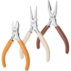 imageMr Pen Jewelry Pliers Set 3 Pack Candy Colors Rubber Handle ampamp Ergonomic Design Mini Pliers for Jewelry Making Tools Small Wire Cutters for CraftingAutumn