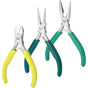 imageMr Pen Jewelry Pliers Set 3 Pack Candy Colors Rubber Handle ampamp Ergonomic Design Mini Pliers for Jewelry Making Tools Small Wire Cutters for CraftingShades of Green
