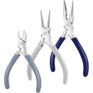 imageMr Pen Jewelry Pliers Set 3 Pack Candy Colors Rubber Handle ampamp Ergonomic Design Mini Pliers for Jewelry Making Tools Small Wire Cutters for CraftingShades of Blue