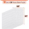 imageMr Pen Blank Puzzle 10 Pack 48Piece Rectangle ampamp 75Piece Heart Shaped All White Puzzle Blank Puzzles to Draw onWhite