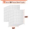 imageMr Pen Blank Puzzle 10 Pack 48Piece Rectangle ampamp 75Piece Heart Shaped All White Puzzle Blank Puzzles to Draw onWhite
