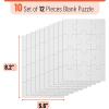 imageMr Pen Blank Puzzle 10 Pack 48Piece Rectangle ampamp 75Piece Heart Shaped All White Puzzle Blank Puzzles to Draw onWhite