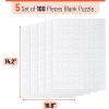 imageMr Pen Blank Puzzle 10 Pack 48Piece Rectangle ampamp 75Piece Heart Shaped All White Puzzle Blank Puzzles to Draw onWhite