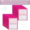 imageMr Pen Plastic Folders with Pockets and Prongs 24 Pack Letter Size Magenta Flexible Plastic Folders with Prongs Clear Front Pocket and Card Slot