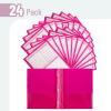 imageMr Pen Plastic Folders with Pockets and Prongs 24 Pack Letter Size Magenta Flexible Plastic Folders with Prongs Clear Front Pocket and Card Slot