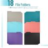 imageMr Pen Poly File Folders with Tabs 13 Cut Tab 18 Pack Letter Size 6 Different JewelTone Colors Plastic File Folders Letter Size