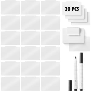 imageMr Pen Basket Labels Clip On Set 30 pcs Clip On Labels for Storage Bins with 2 Black Markers Basket Tags Easy to Clean