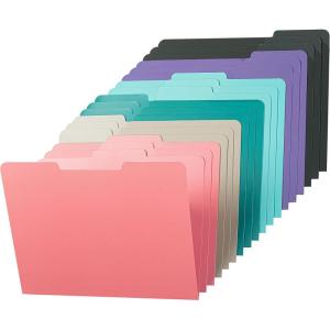 imageMr Pen Poly File Folders with Tabs 13 Cut Tab 18 Pack Letter Size 6 Different JewelTone Colors Plastic File Folders Letter Size