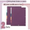 imageMr Pen Binder Dividers 6 Tab Dividers Pack of 2 Sets 12 Dividers Total Dividers Plastic Dividers for 3 Ring Binder Binder Dividers with Tabs Binder Tabs 3 Ring Binder DividersPurple