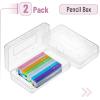 imageMr Pen Pencil Box 2 Pack Green ampamp Orange Plastic Pencil Box Case Pencil Case Crayon Box Pencil Case for Kids Clear Pencil Case Plastic Pencil Case Hard Pencil Case School Supply BoxClear
