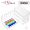 imageMr Pen Pencil Box 2 Pack Green ampamp Orange Plastic Pencil Box Case Pencil Case Crayon Box Pencil Case for Kids Clear Pencil Case Plastic Pencil Case Hard Pencil Case School Supply BoxClear