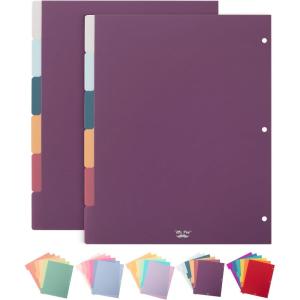 imageMr Pen Binder Dividers 6 Tab Dividers Pack of 2 Sets 12 Dividers Total Dividers Plastic Dividers for 3 Ring Binder Binder Dividers with Tabs Binder Tabs 3 Ring Binder DividersPurple