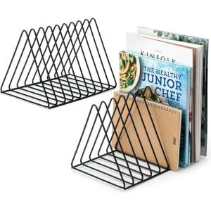 imageMr Pen Triangle Wire Magazine Holder 9 Slots 2 Pack Triangle Desk Organizers Metal Wire Magazine Holder Vinyl Holder Magazine Holder for Desk Vinyl Record Organizer Vinyl Rack Magazine Rack