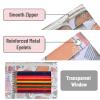 imageMr Pen 2 Pack Pencil Cases Pink and Yellow Flat Zipper Pouch for 3 Ring BinderAbstract Apricot