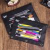imageMr Pen 2 Pack Pencil Cases Pink and Yellow Flat Zipper Pouch for 3 Ring BinderBlack