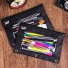 imageMr Pen 2 Pack Pencil Cases Pink and Yellow Flat Zipper Pouch for 3 Ring BinderBlack