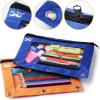 imageMr Pen 2 Pack Pencil Cases Pink and Yellow Flat Zipper Pouch for 3 Ring BinderBlue and Orange