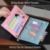 imageMr Pen 2 Pack Pencil Cases Pink and Yellow Flat Zipper Pouch for 3 Ring BinderBlue and Pink