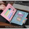 imageMr Pen 2 Pack Pencil Cases Pink and Yellow Flat Zipper Pouch for 3 Ring BinderBlue and Pink