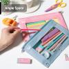 imageMr Pen 2 Pack Pencil Cases Pink and Yellow Flat Zipper Pouch for 3 Ring BinderBlue and Pink