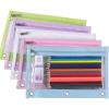 imageMr Pen 2 Pack Pencil Cases Pink and Yellow Flat Zipper Pouch for 3 Ring BinderBright