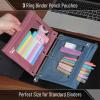 imageMr Pen 2 Pack Pencil Cases Pink and Yellow Flat Zipper Pouch for 3 Ring BinderBurgundy and Blue