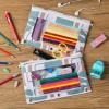 imageMr Pen 2 Pack Pencil Cases Pink and Yellow Flat Zipper Pouch for 3 Ring BinderForest Hues