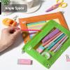 imageMr Pen 2 Pack Pencil Cases Pink and Yellow Flat Zipper Pouch for 3 Ring BinderGreen and Orange