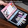 imageMr Pen 2 Pack Pencil Cases Pink and Yellow Flat Zipper Pouch for 3 Ring BinderPastel