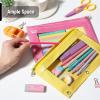imageMr Pen 2 Pack Pencil Cases Pink and Yellow Flat Zipper Pouch for 3 Ring BinderPink and Yellow
