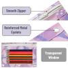 imageMr Pen 2 Pack Pencil Cases Pink and Yellow Flat Zipper Pouch for 3 Ring BinderPlum Blossom