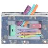 imageMr Pen 2 Pack Pencil Cases Pink and Yellow Flat Zipper Pouch for 3 Ring BinderRetro Rainbow