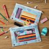 imageMr Pen 2 Pack Pencil Cases Pink and Yellow Flat Zipper Pouch for 3 Ring BinderSpring Flowers