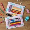 imageMr Pen 2 Pack Pencil Cases Pink and Yellow Flat Zipper Pouch for 3 Ring BinderTropical Leaves