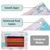 imageMr Pen 2 Pack Pencil Cases Pink and Yellow Flat Zipper Pouch for 3 Ring BinderTropical Leaves