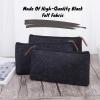 imageMr Pen 3 Pc Black Felt Small Pen Case with Zipper Office Supplies Canvas Pencil BagC Black