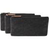 imageMr Pen 3 Pc Black Felt Small Pen Case with Zipper Office Supplies Canvas Pencil BagC Black