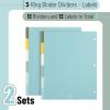 imageMr Pen 3 Ring Binder Dividers with Tabs 2 Sets 6 PackSet Letter Size Earthlight Colors Plastic 6 Tab Dividers for 3 Ring Binder with 12 pcs Labels