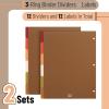 imageMr Pen 3 Ring Binder Dividers with Tabs 2 Sets 6 PackSet Letter Size Spice Blend Colors Plastic 6 Tab Dividers for 3 Ring Binder with 12 pcs Labels