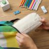 imageMr Pen Fabric Pencil Case Pouch Blue Triangular Shape Pencil PouchLight Blue