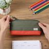 imageMr Pen Fabric Pencil Case Pouch Blue Triangular Shape Pencil PouchOlive Green  Orange