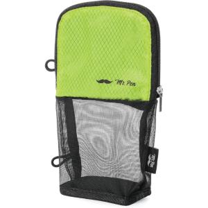imageMr Pen Cute Pencil Case Pouch Sit ampamp Lay MeshView Design Black ampamp Lawn Green Interior Pocket ampamp 2 Elastic Binder Loops Standing Pencil Case for Girls and Boys