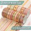 imageMr Pen Washi Tape Set 21 Rolls Assorted Sizes Geo Labyrinth Washi Tape for JournalingBoho
