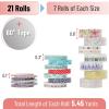 imageMr Pen Washi Tape Set 21 Rolls Assorted Sizes Geo Labyrinth Washi Tape for JournalingFloral