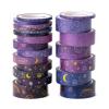 imageMr Pen Washi Tape Set 21 Rolls Assorted Sizes Geo Labyrinth Washi Tape for JournalingOuter Space
