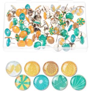 imageMr Pen Decorative Push Pins 80 pcs 8 Unique DesignsBotanic Bloom Cute Push Pins for Bulletin Board Cute Thumb Tacks for Cork Board