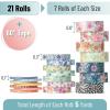 imageMr Pen Washi Tape Set 21 Rolls Assorted Sizes Ocean Breeze Washi Tape for JournalingFloral Vintage